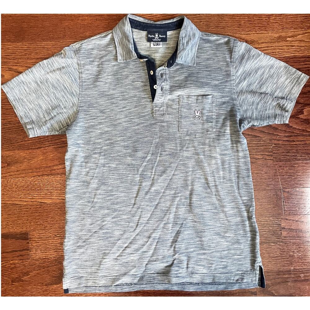 Psycho Bunny Polo Blue  Shirt Mens Size 6